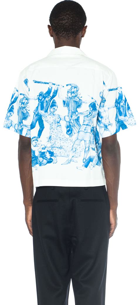 blue green and white prada shirt|men's Prada shirt size chart.